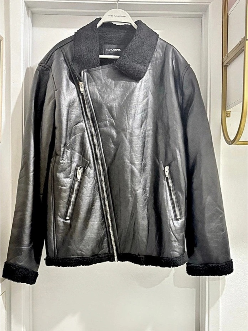 Fashion Nova Just Taking Off Jacket Black Polyester Jacket Size XXL NWT